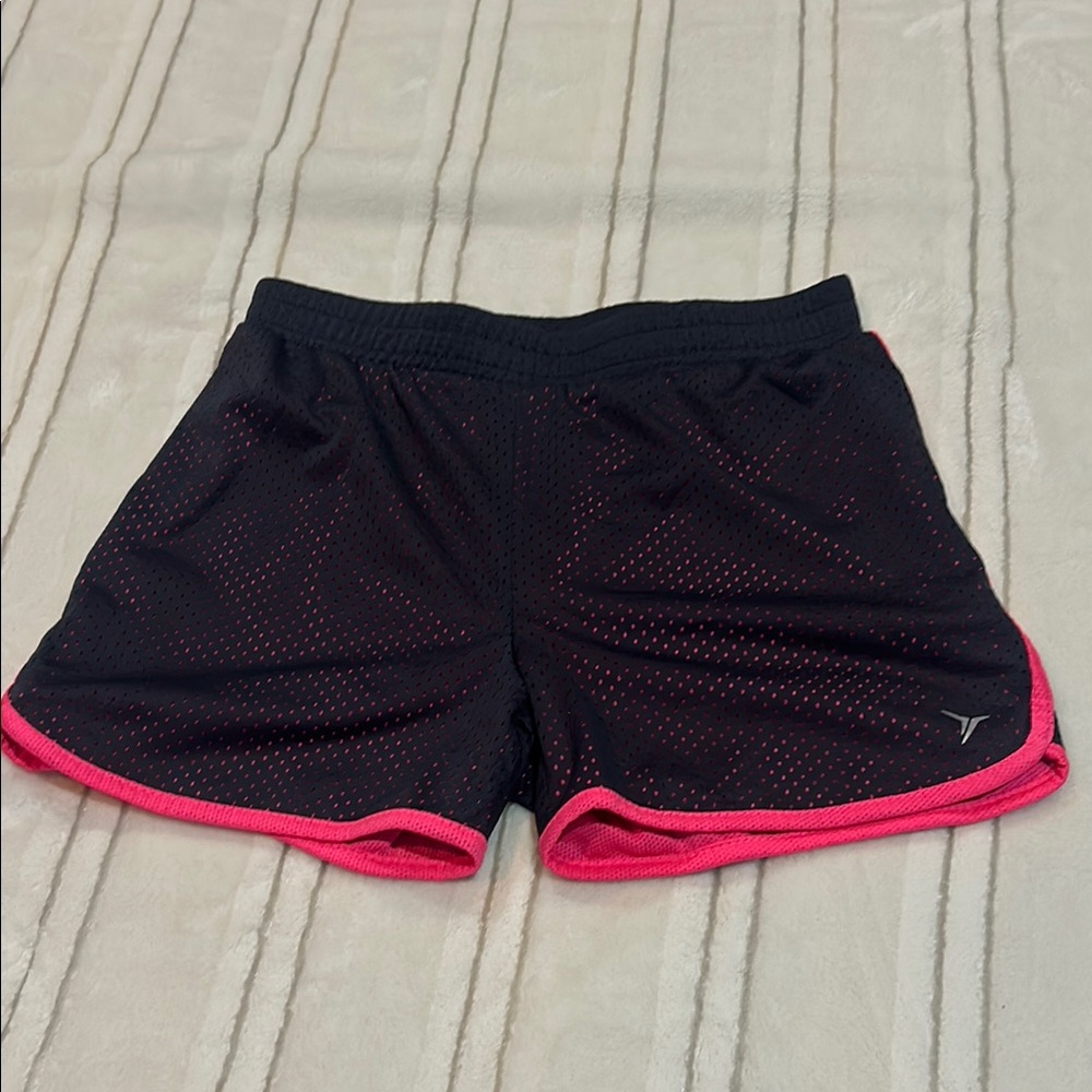 Old Navy Black and Pink Athletic Shorts Lightweight Design